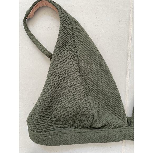 J. Crew Swim Bikini Swimsuit Textured Plunge Triangle Swimwear - Picture 2 of 12